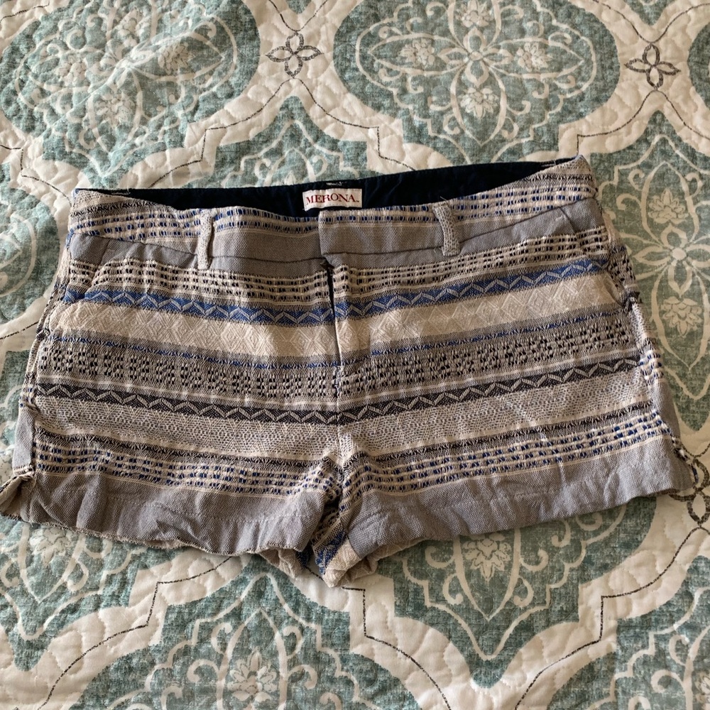 Merona size 10 chambray and blue stripe shorts
